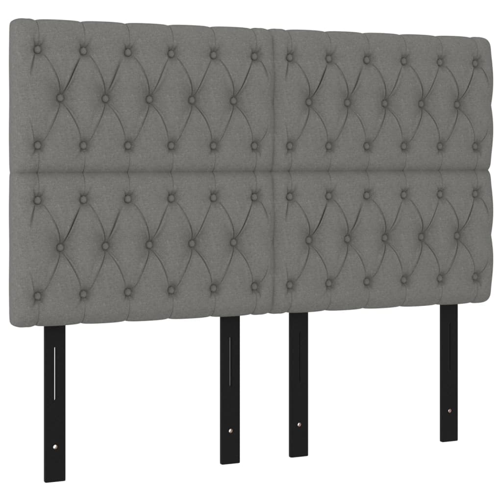 Headboards 4 pcs Dark Gray 28.3"x2.8"x30.7"/34.6" Fabric