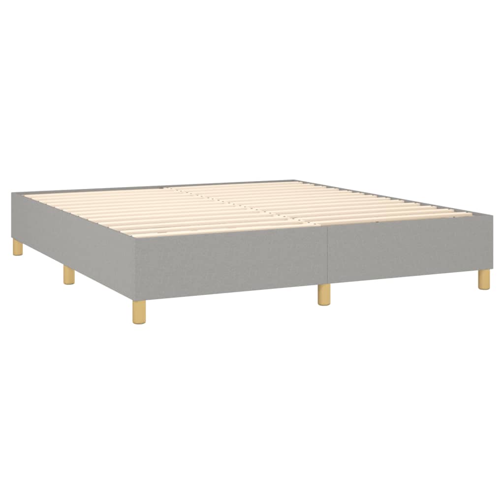 Bed Frame without Mattress Light Gray King Fabric (US Only)