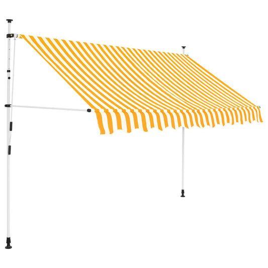 Manual Retractable Awning 98.4" Orange and White Stripes