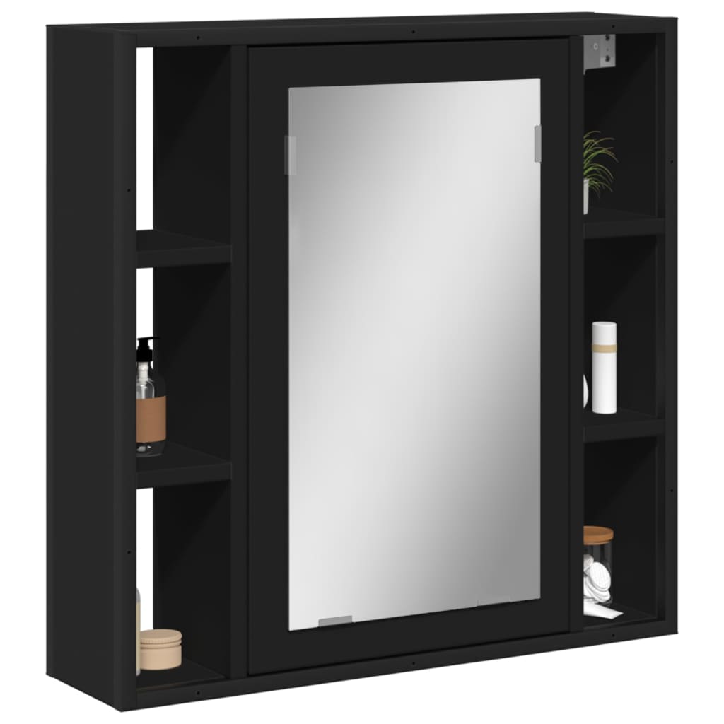 Bathroom Mirror Cabinet Smoked Oak 23.6"x6.3"x23.6" Engineered Wood