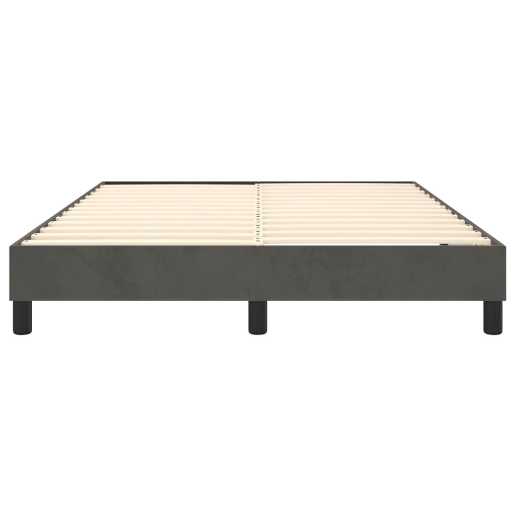 Bed Frame without Mattress Dark Gray Full Velvet (US Only)