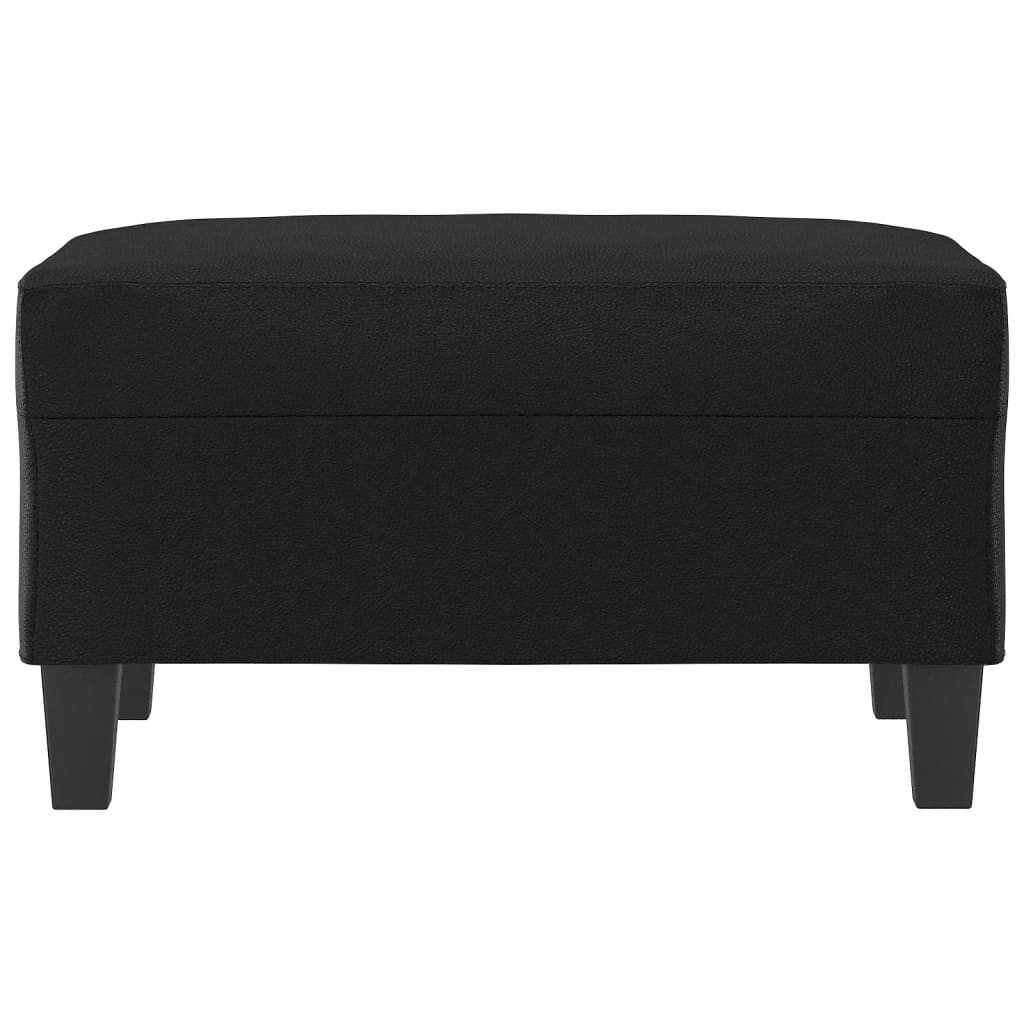 Footstool Black 27.6"x21.7"x16.1" Faux Leather