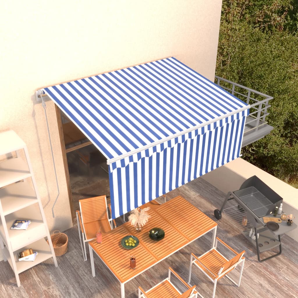 Automatic Retractable Awning with Blind 9.8'x8.2' Cream