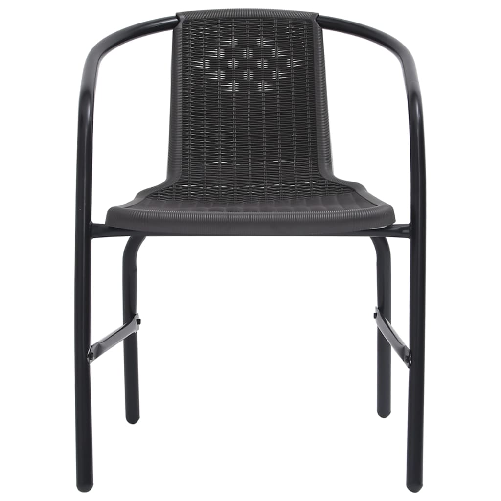 Garden Chairs 8 pcs Plastic Rattan and Steel 242.5 lb