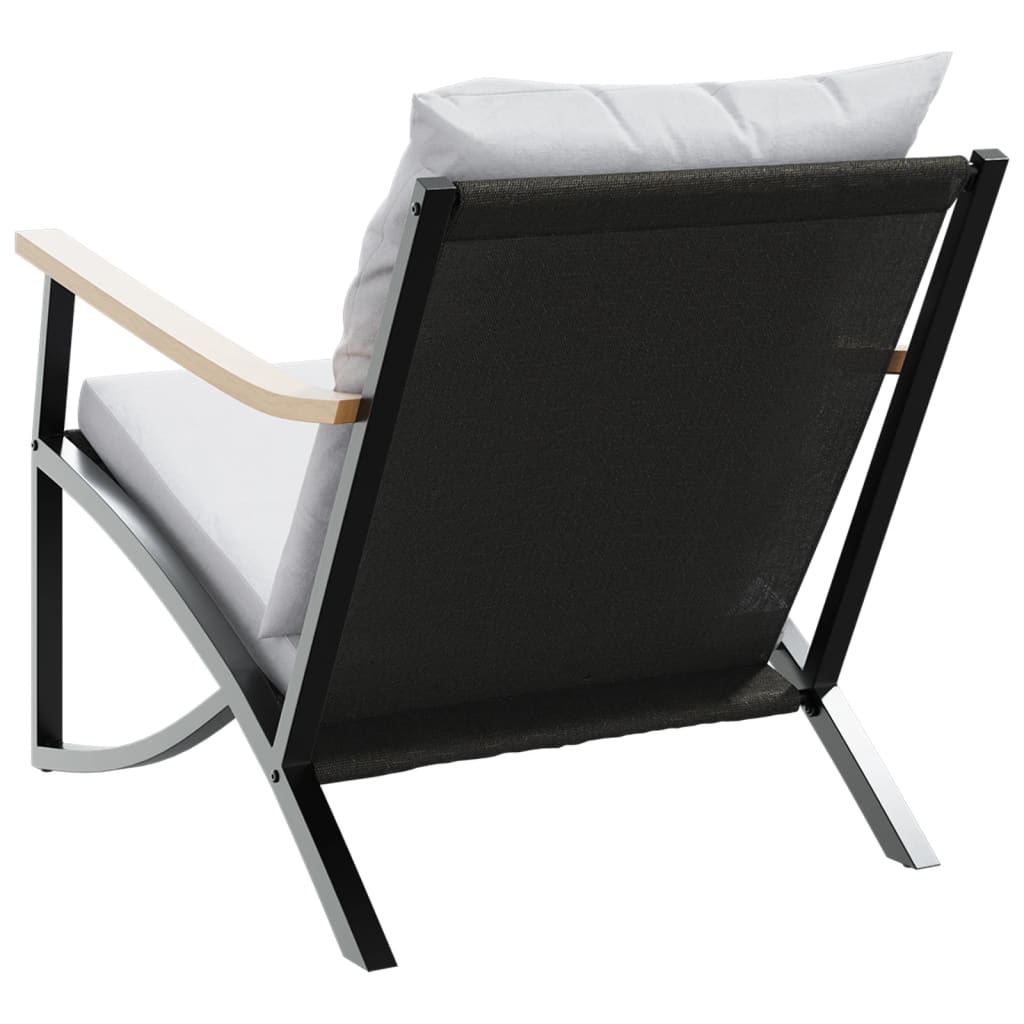 Patio chairs with Cushions 2 pcs Black Steel