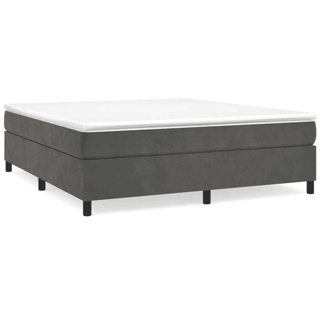 Bed Frame without Mattress Dark Gray California King Velvet (US Only)