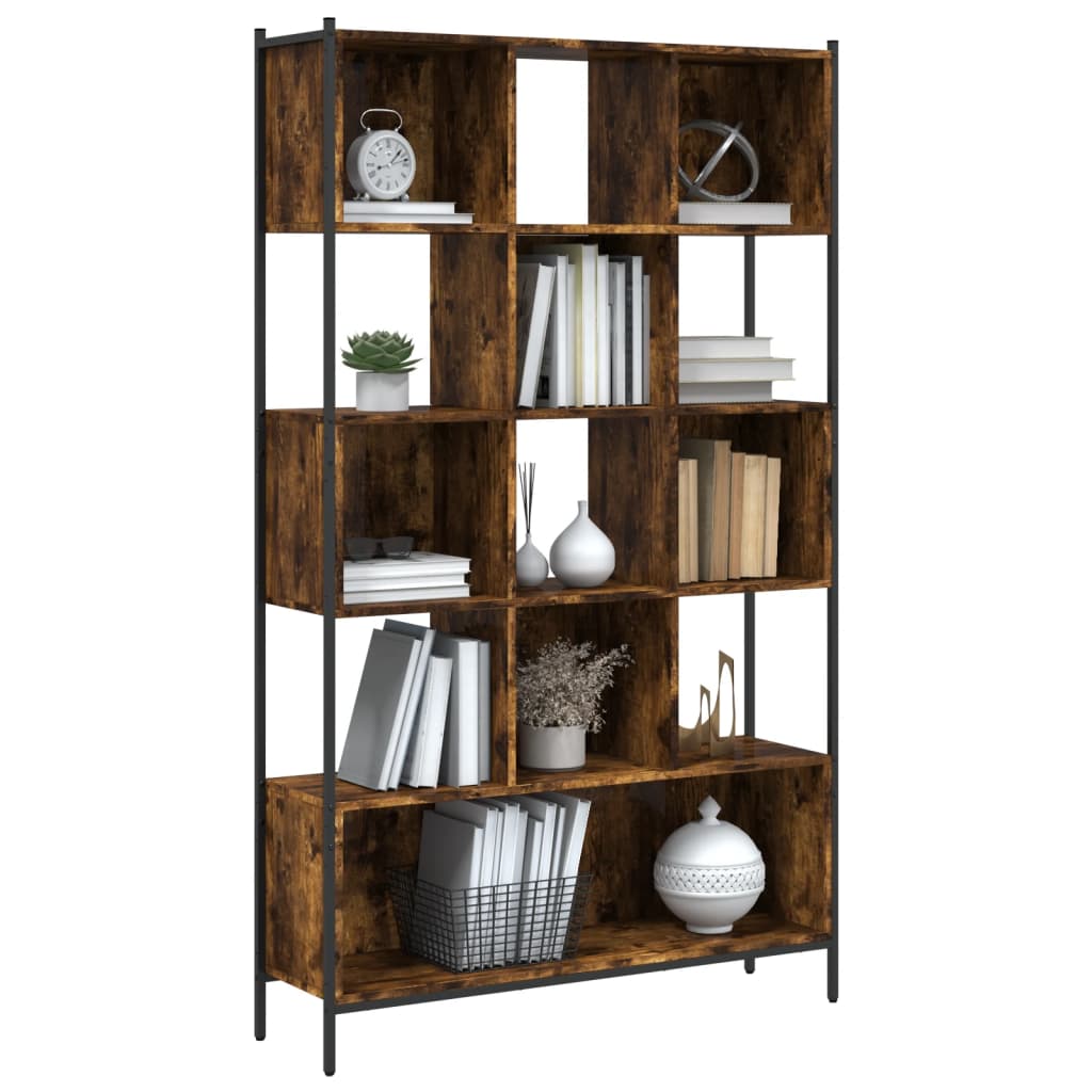 Bookcase Smoked Oak 40.2"x11"x67.7" Engineered Wood