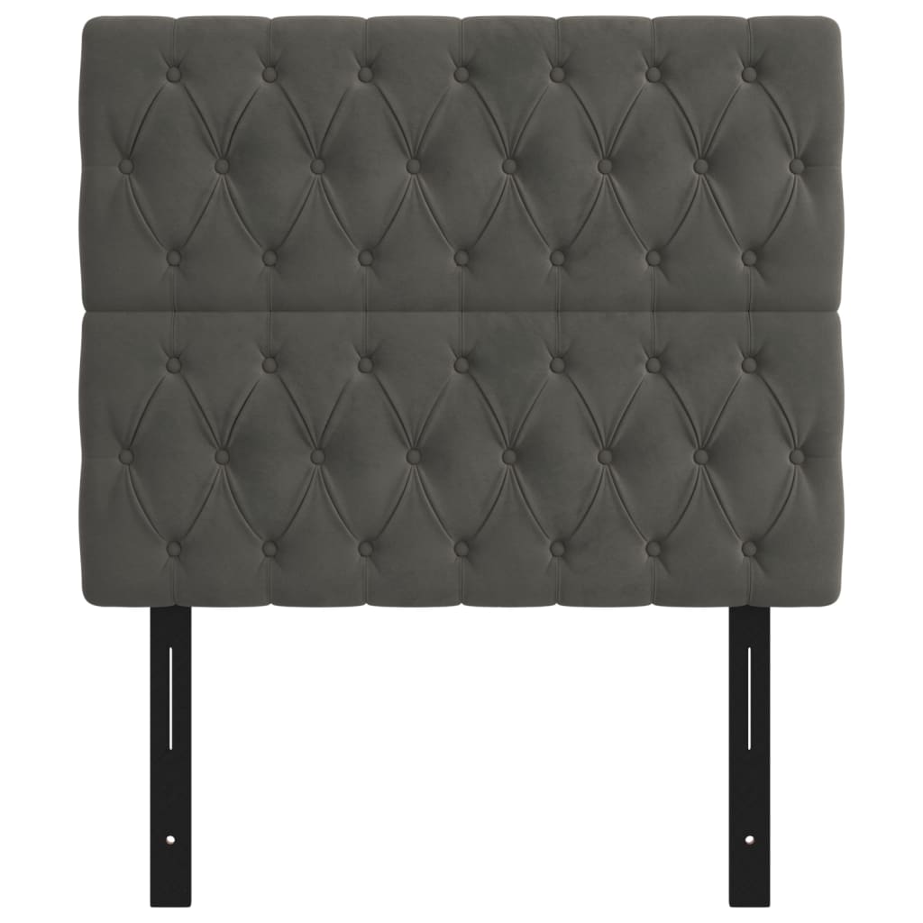 Headboards 2 pcs Dark Gray 39.4"x2.8"x30.7"/34.6" Velvet