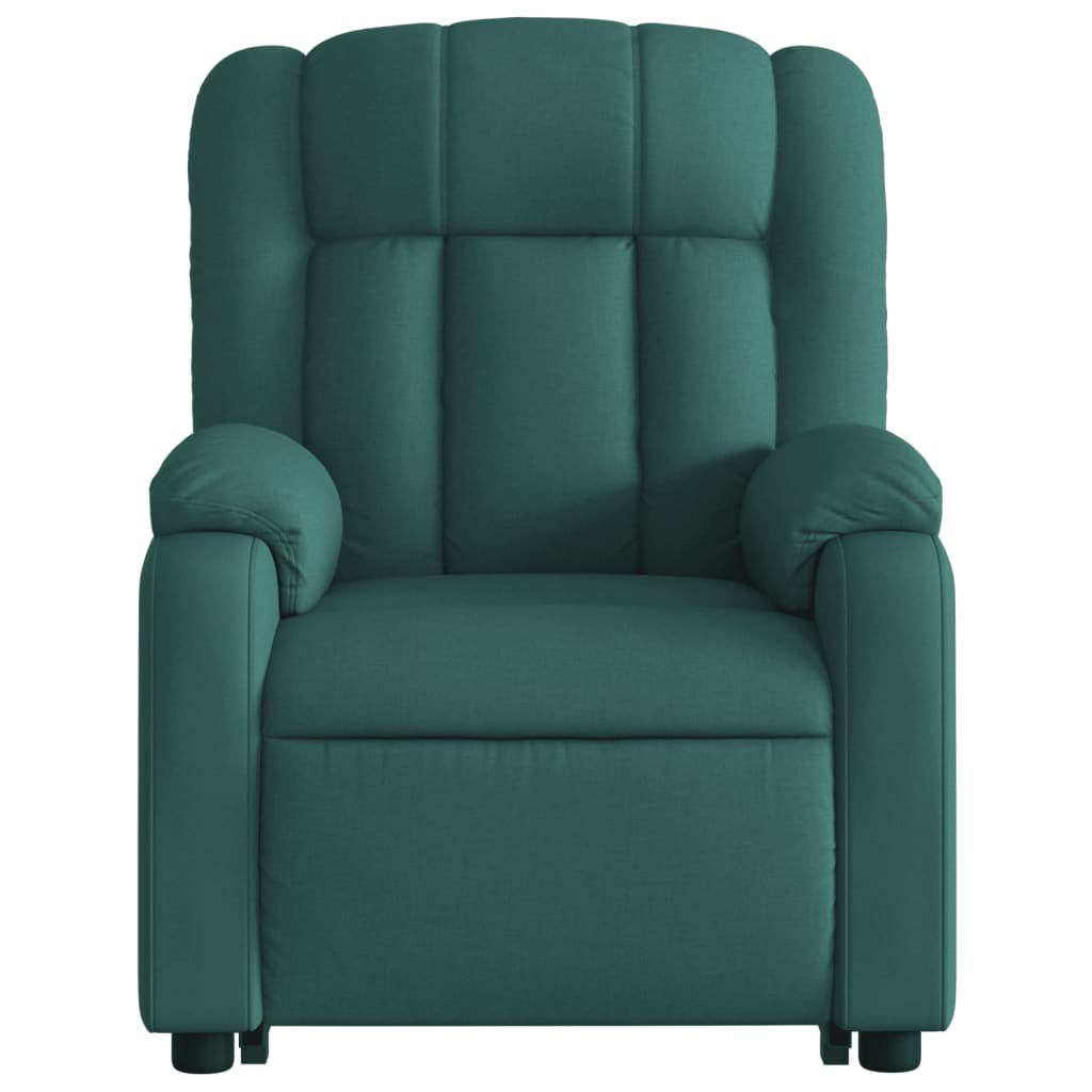 Stand up Massage Recliner Chair Dark Green Fabric