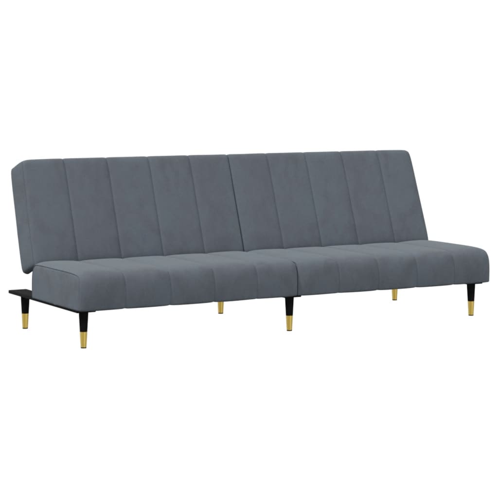 2 Piece Sofa Set Dark Gray Velvet