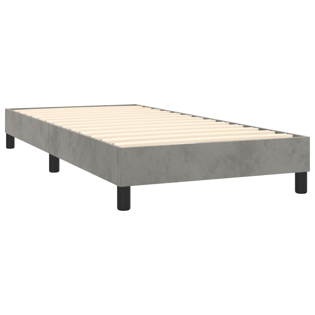 Bed Frame without Mattress Light Gray Twin XL Velvet (US Only)