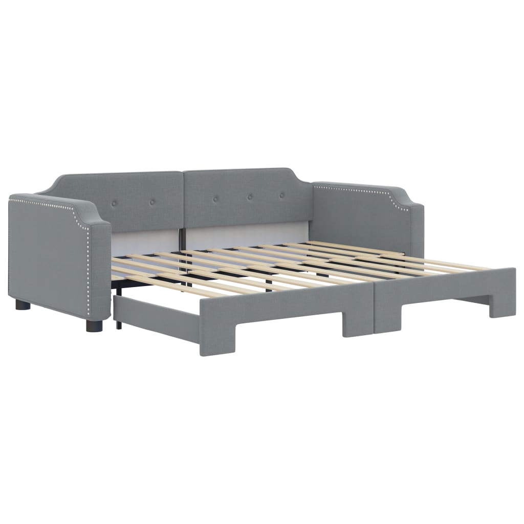 Daybed with Trundle without Mattress Light Gray 39.4"x74.8"