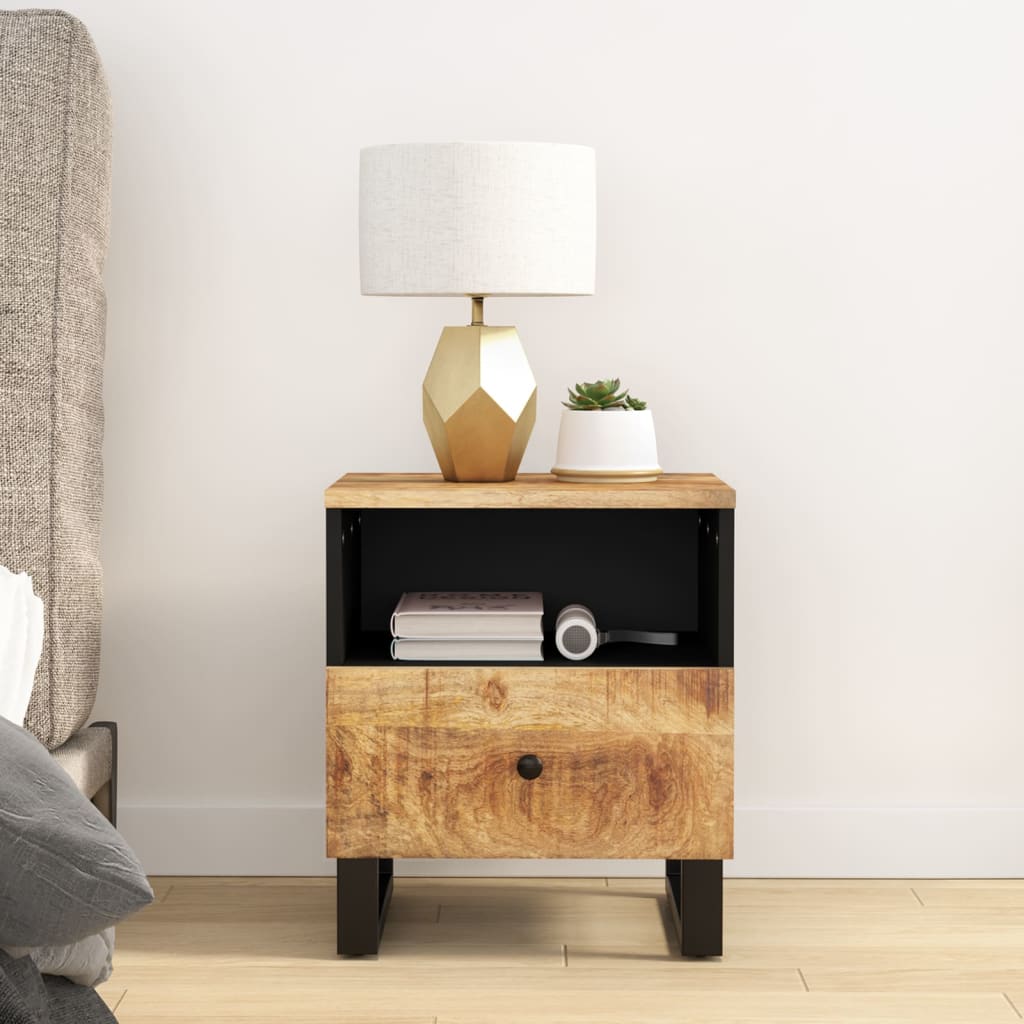 Bedside Cabinets 2 pcs Solid Wood Mango&Engineered Wood