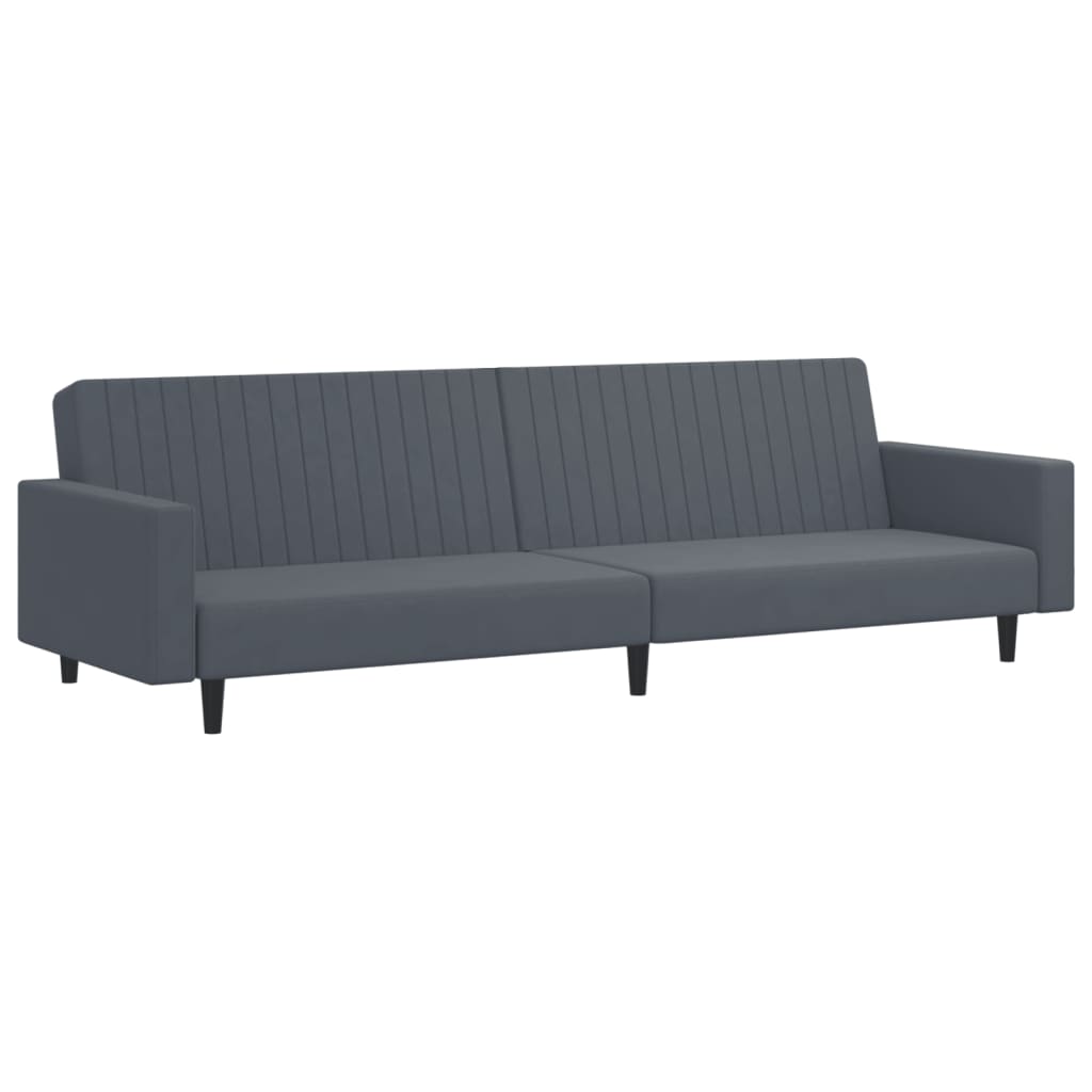 2 Piece Sofa Set Dark Gray Velvet