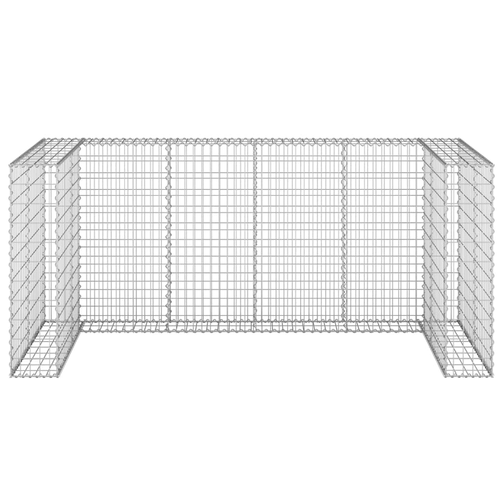 Gabion Wall for Garbage Bins Galvanized Steel 100"x39.4"x43.3"