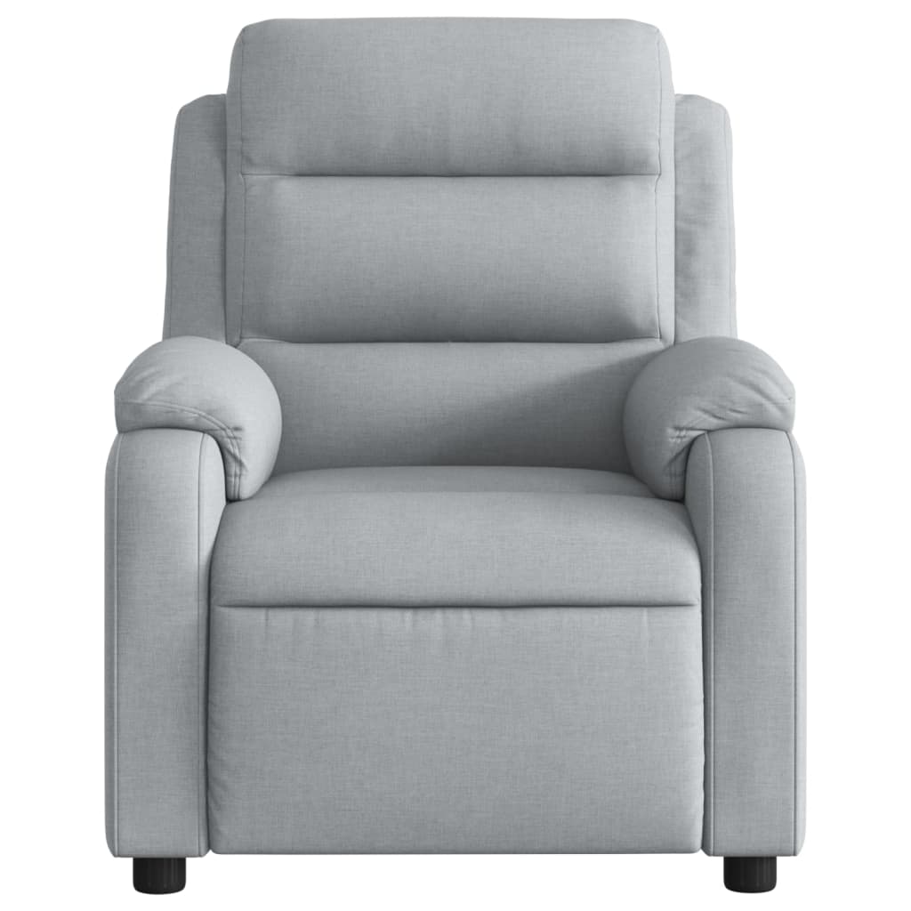 Electric Massage Recliner Chair Light Gray Fabric