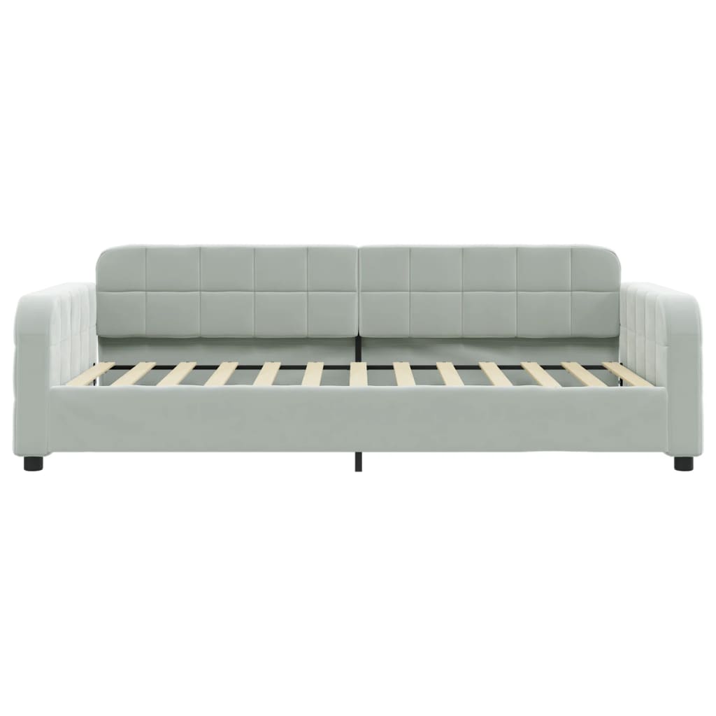 Day Bed without Mattress Light Gray 39.4"x74.8" Velvet