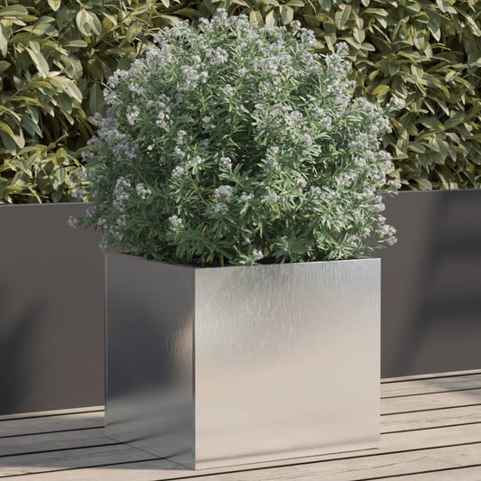 Planter Silver 12.6"x11.8"x11.4" Stainless Steel