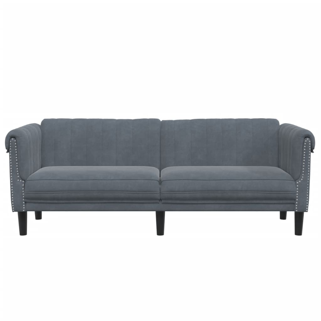 Sofa 3-Seater Dark Gray Velvet