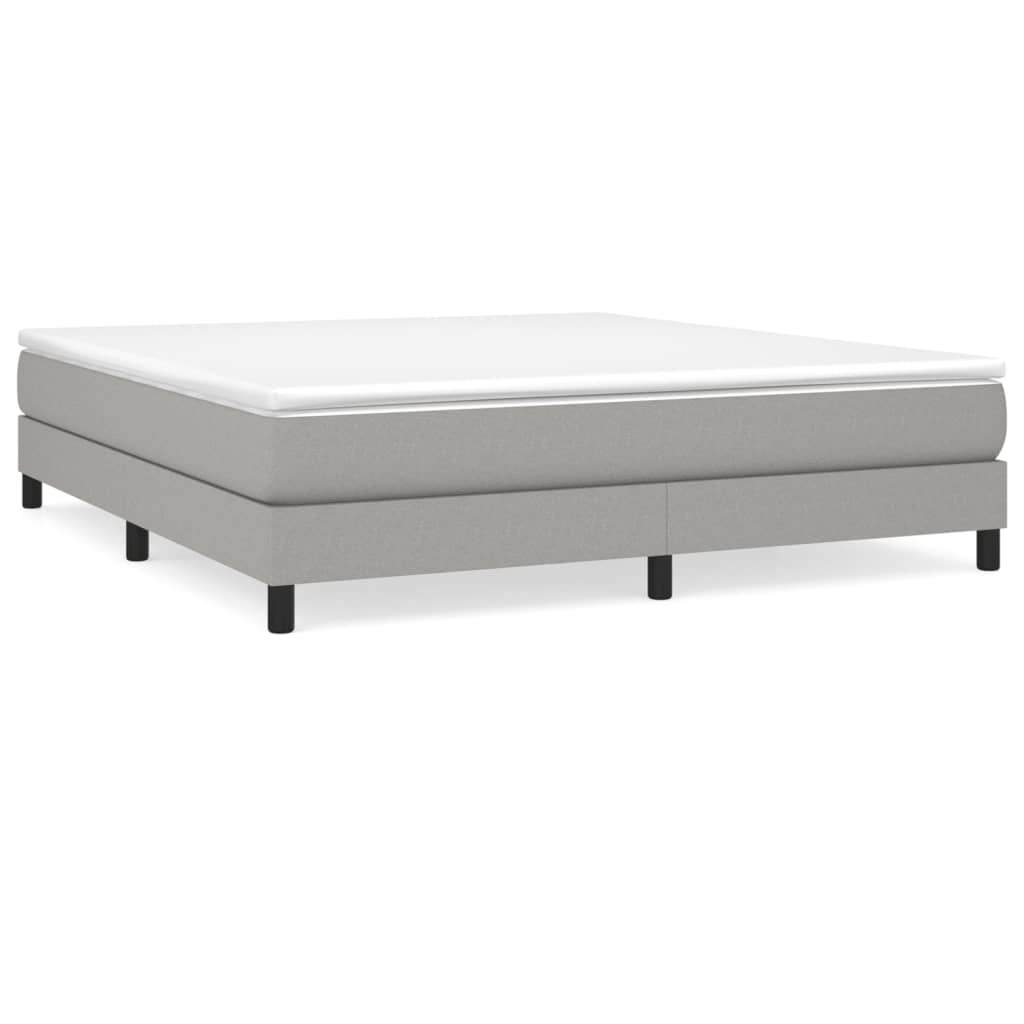 Bed Frame without Mattress Light Gray California King Fabric (US Only)