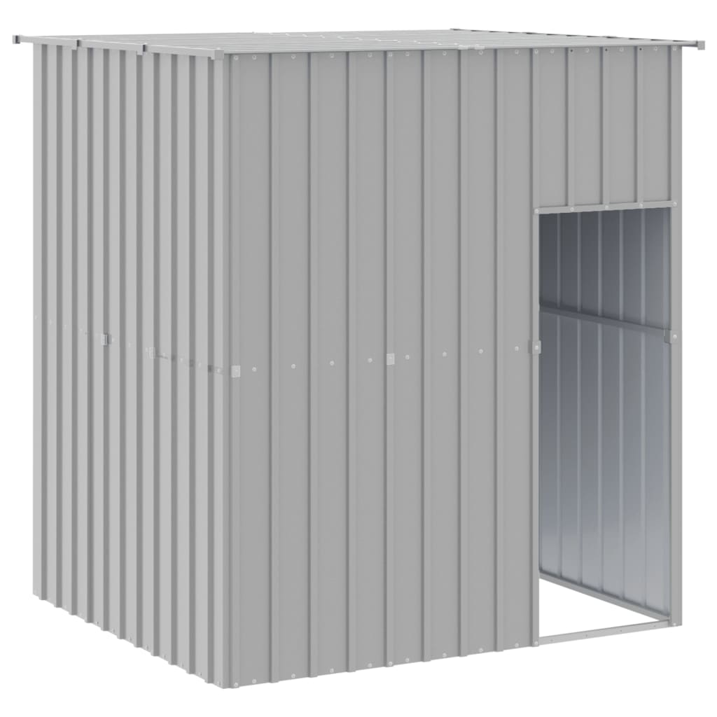 Dog House with Roof Light Gray 65"x60.2"x71.3" Galvanized Steel