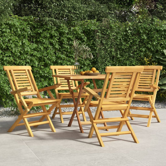 Folding Patio Chairs 4 pcs 22"x24.8"x35.4" Solid Wood Teak