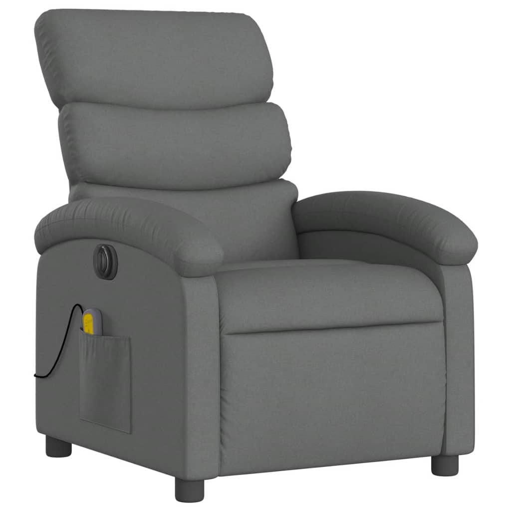 Electric Massage Recliner Chair Dark Gray Fabric