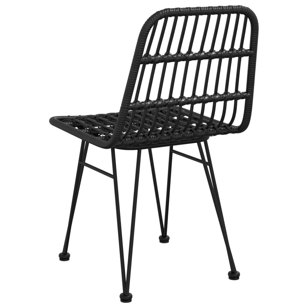 Patio Chairs 2 pcs Black 18.9"x24.4"x33.1" PE Rattan