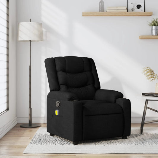 Massage Recliner Chair Black Fabric