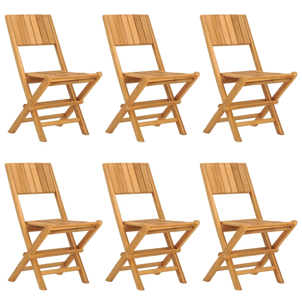 Folding Patio Chairs 6 pcs 18.5"x24"x35.4" Solid Wood Teak