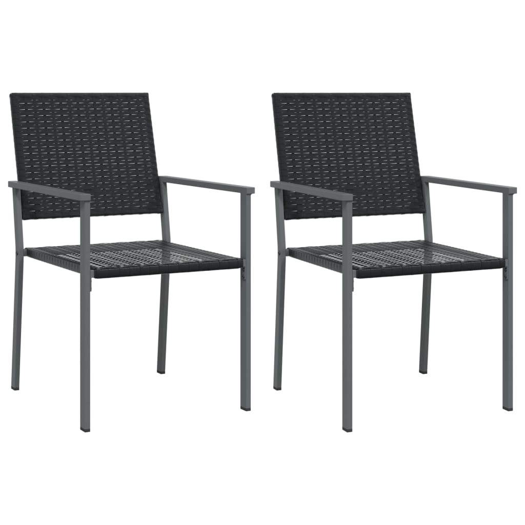 3 Piece Patio Dining Set Poly Rattan and Steel