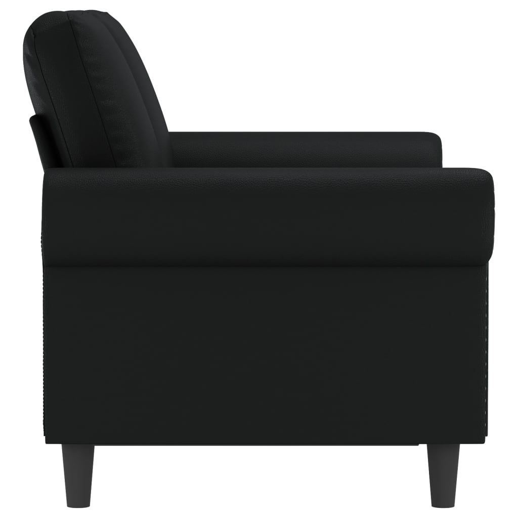 2-Seater Sofa Black 47.2" Faux Leather