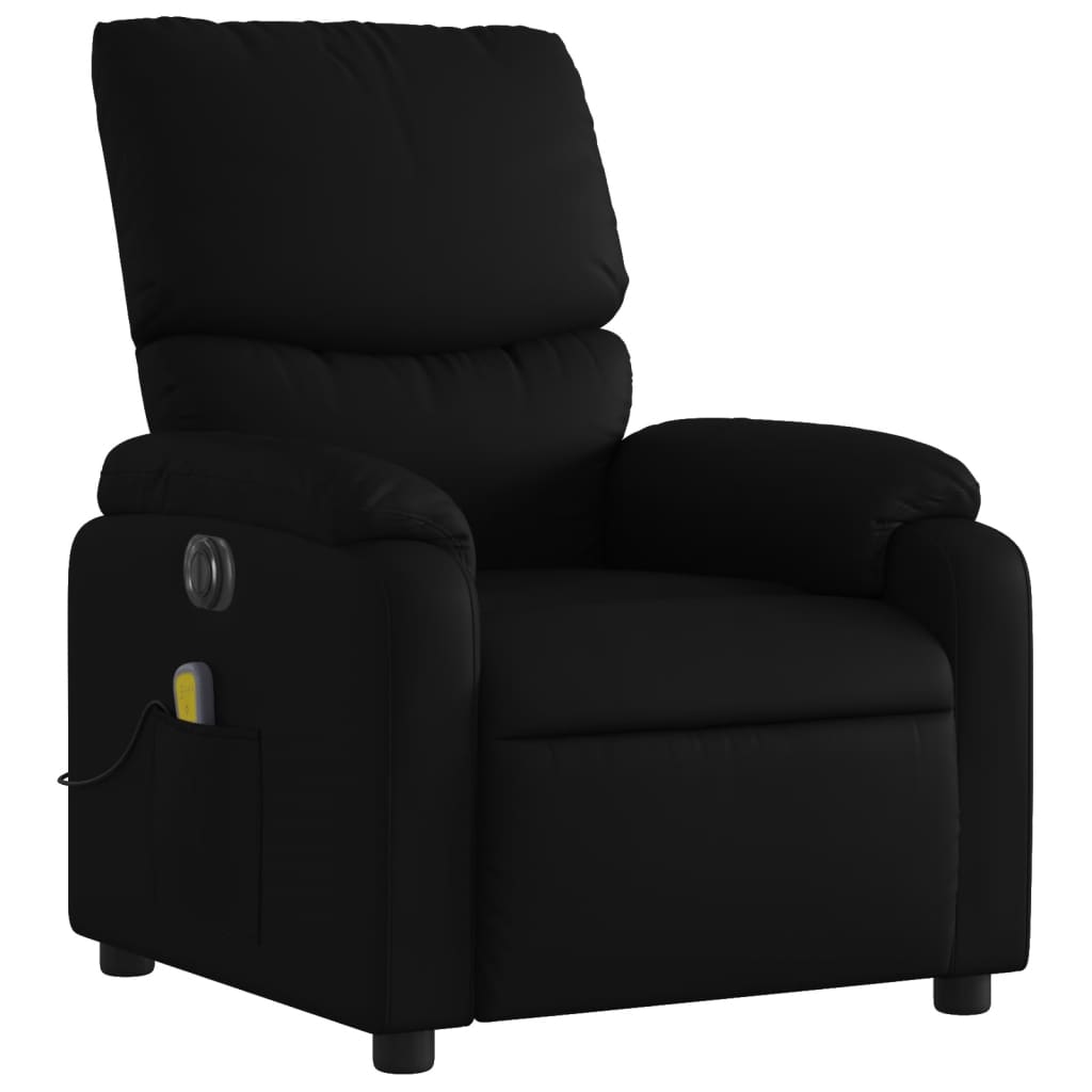 Electric Massage Recliner Chair Black Faux Leather