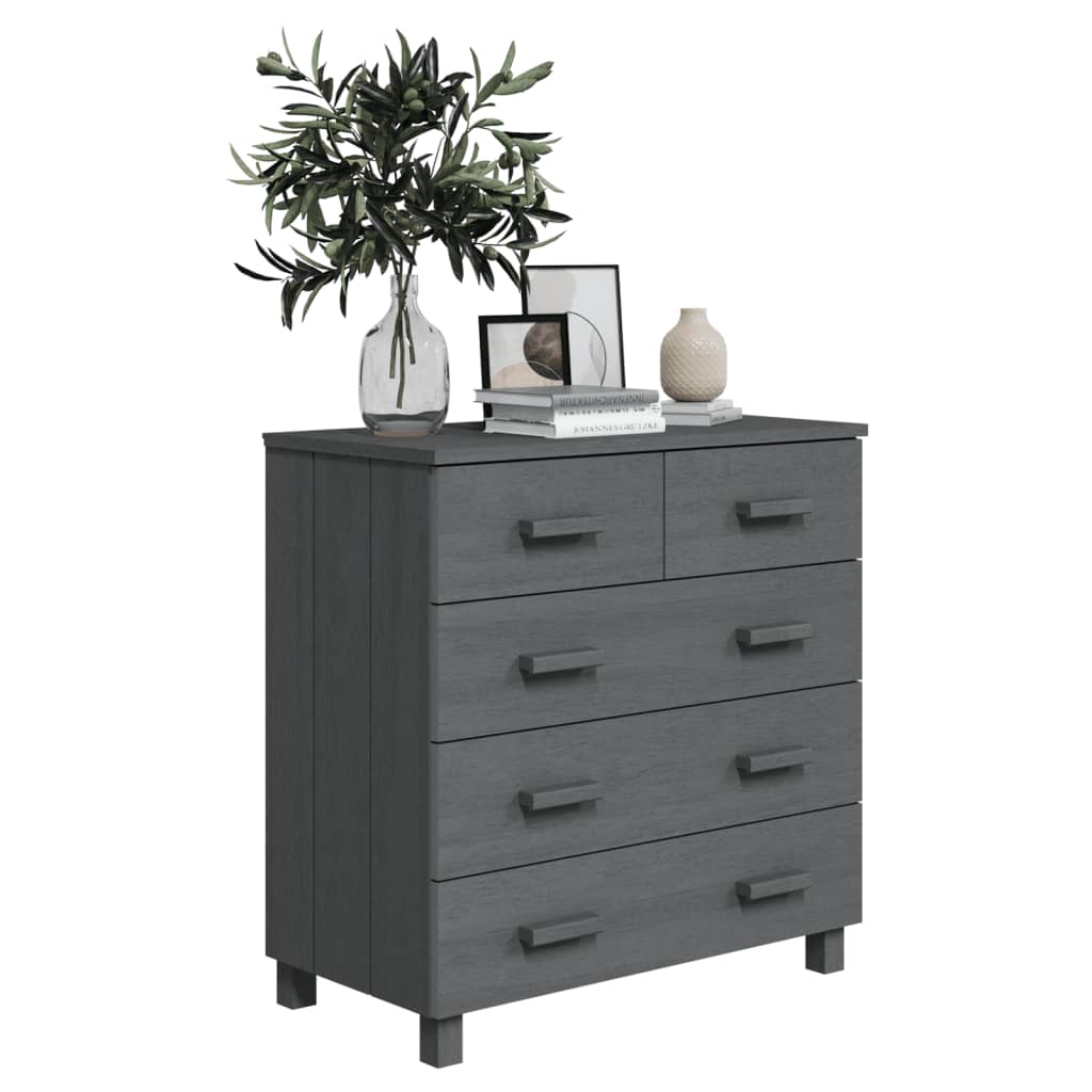 Sideboard HAMAR Dark Gray 31.1"x15.7"x31.5" Solid Wood Pine