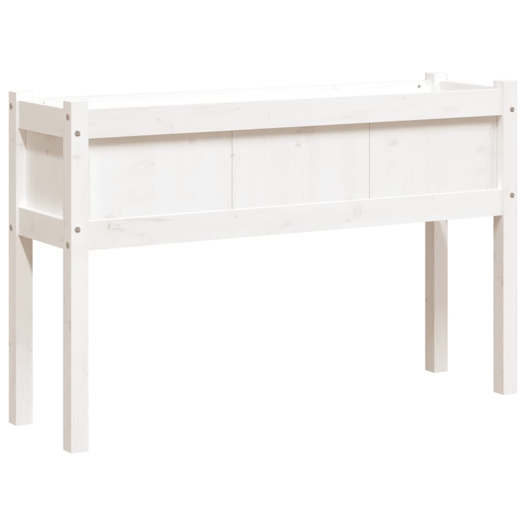 Garden Planter with Legs White 43.3" x 12.2" x 27.6" Solid Wood Pine