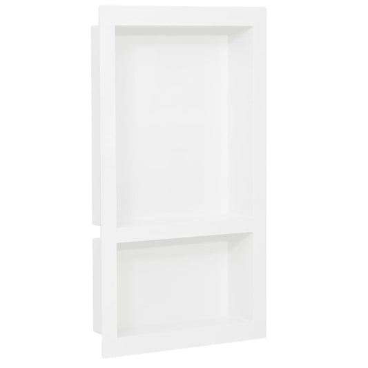 Shower Niche with 2 Compartments High Gloss White 16.1"x27.2"x3.5"