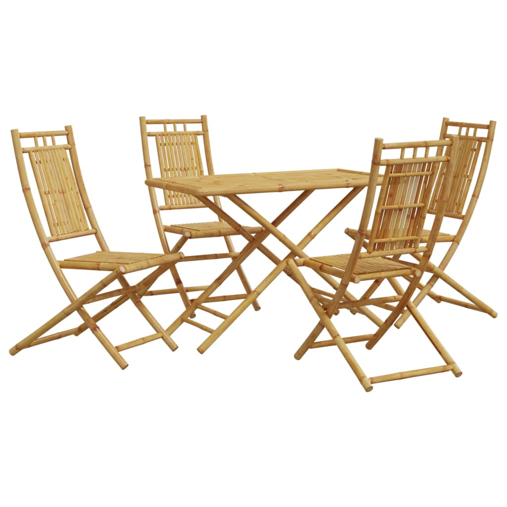 5 Piece Patio Dining Set Bamboo