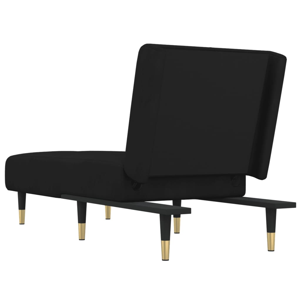 Chaise Longue Black Velvet