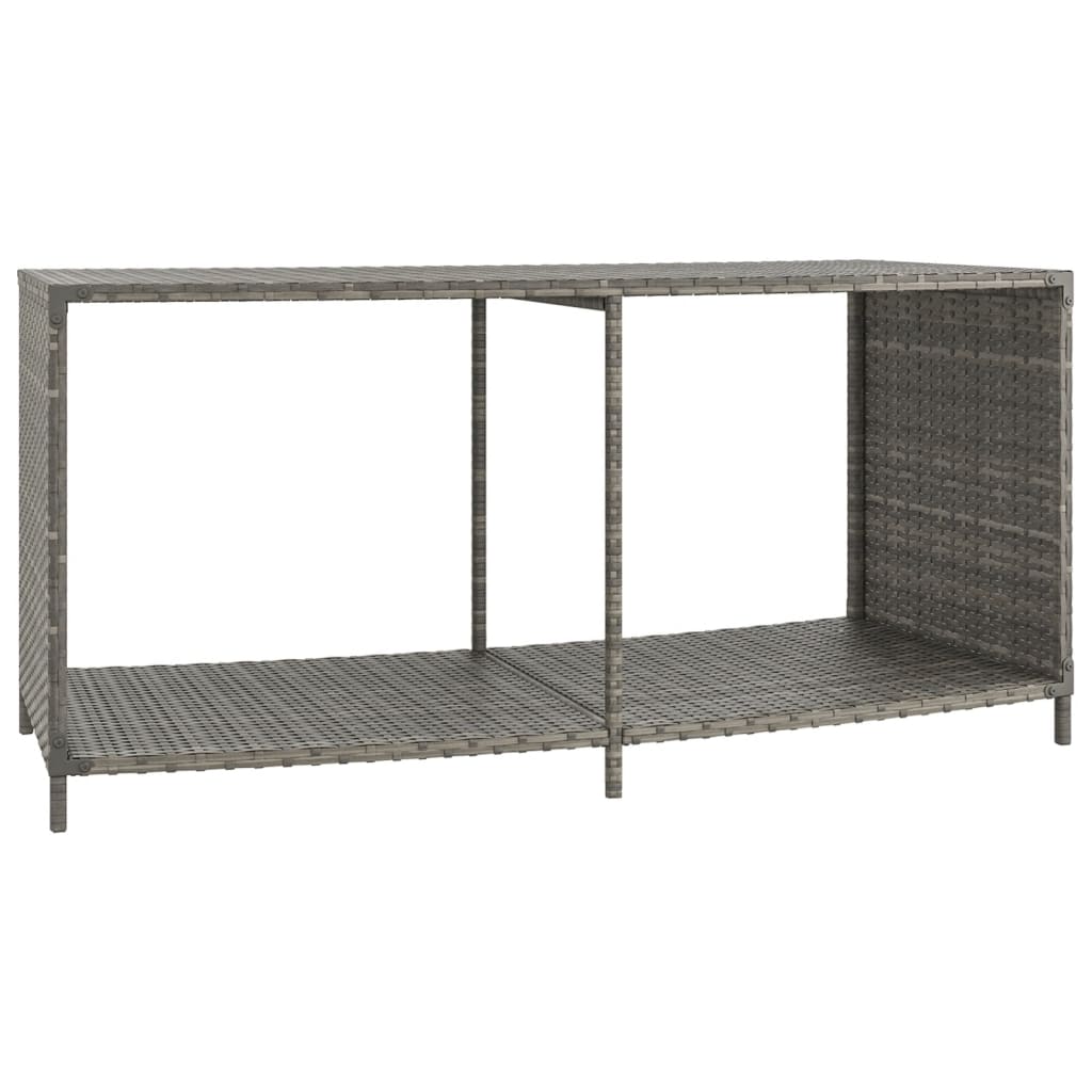 Storage Shelves 2 pcs Gray Poly Rattan