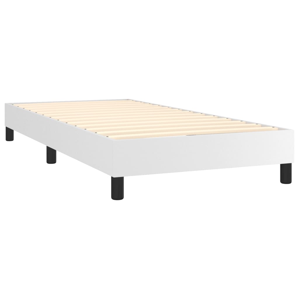 Bed Frame without Mattress White Twin XL Faux Leather (US Only)