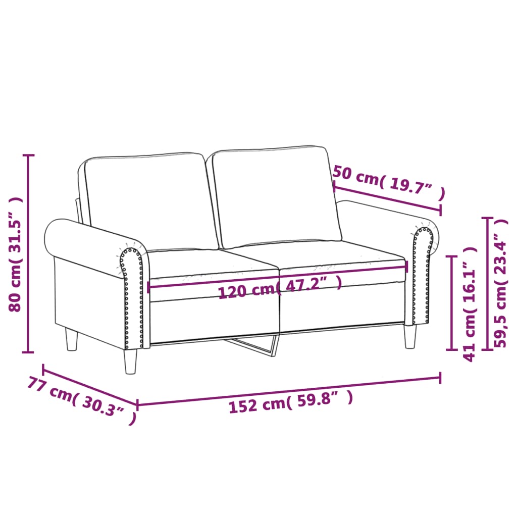 2-Seater Sofa Dark Green 47.2" Velvet