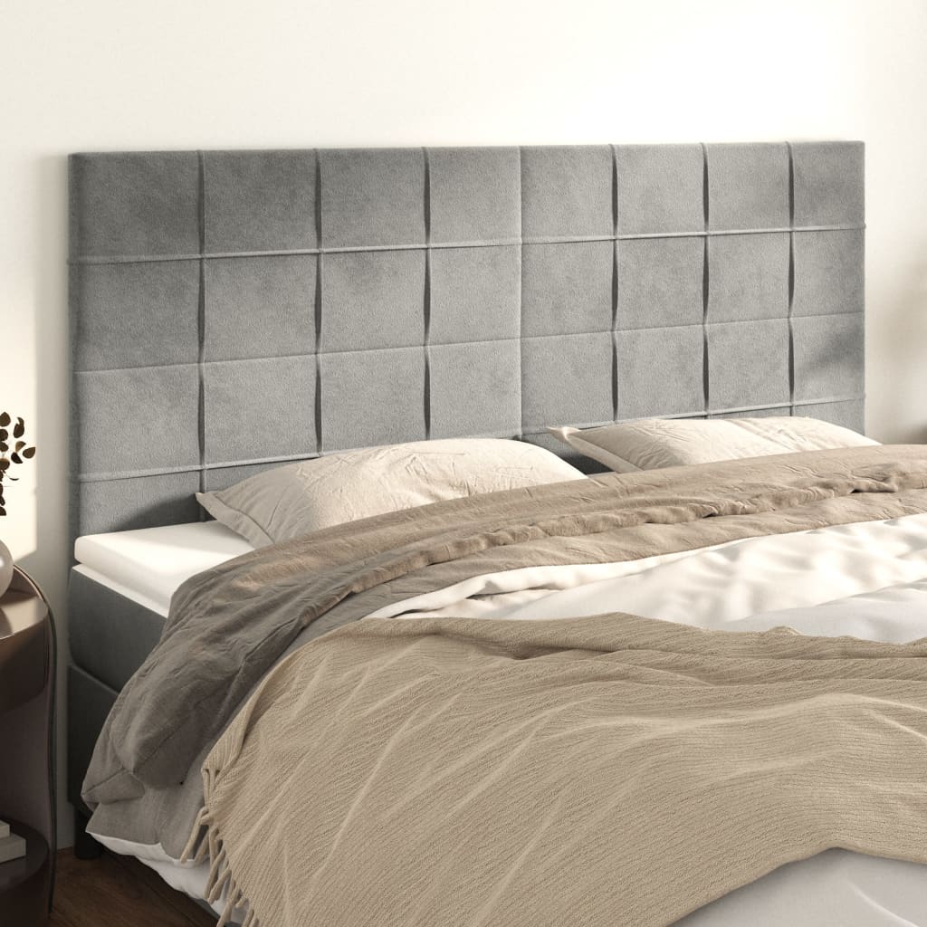 Headboards 4 pcs Light Gray 39.4"x2"x30.7"/34.6" Velvet