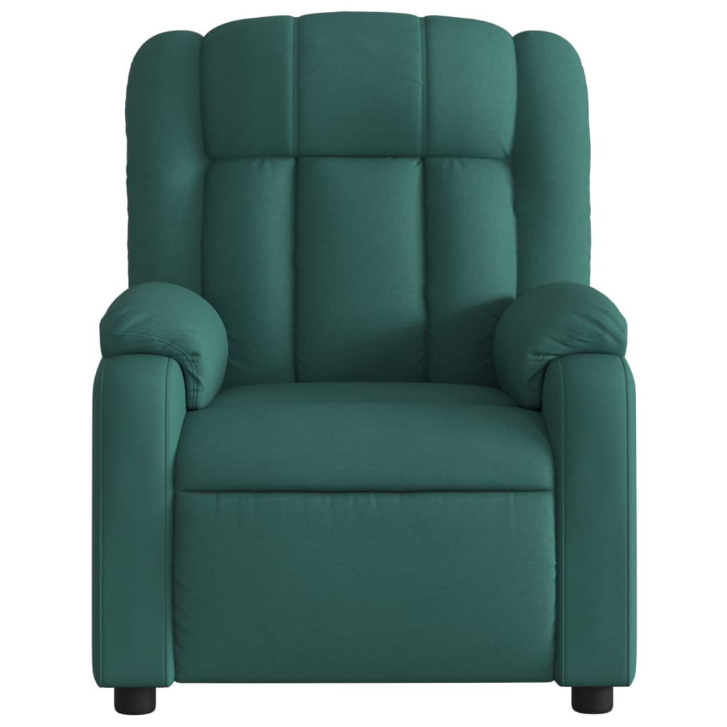 Massage Recliner Chair Dark Green Fabric