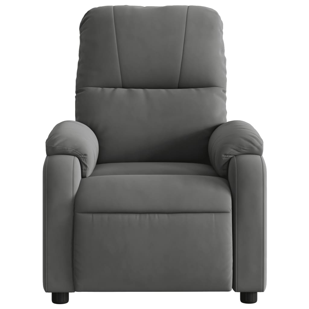 Electric Massage Recliner Chair Dark Gray Microfiber Fabric