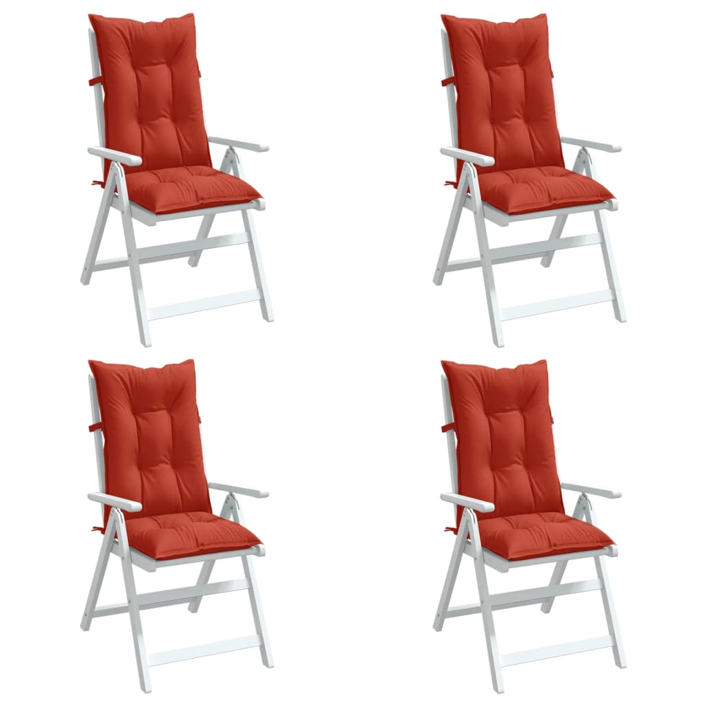 Highback Chair Cushions 4 pcs Melange Red 47.2"x19.7"x2.8" Fabric