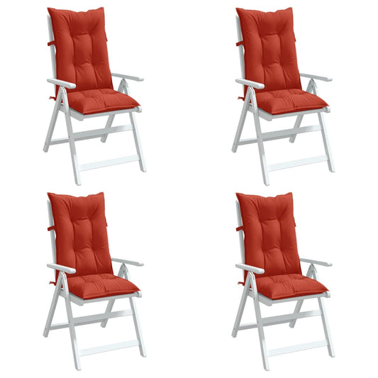 Highback Chair Cushions 4 pcs Melange Red 47.2"x19.7"x2.8" Fabric