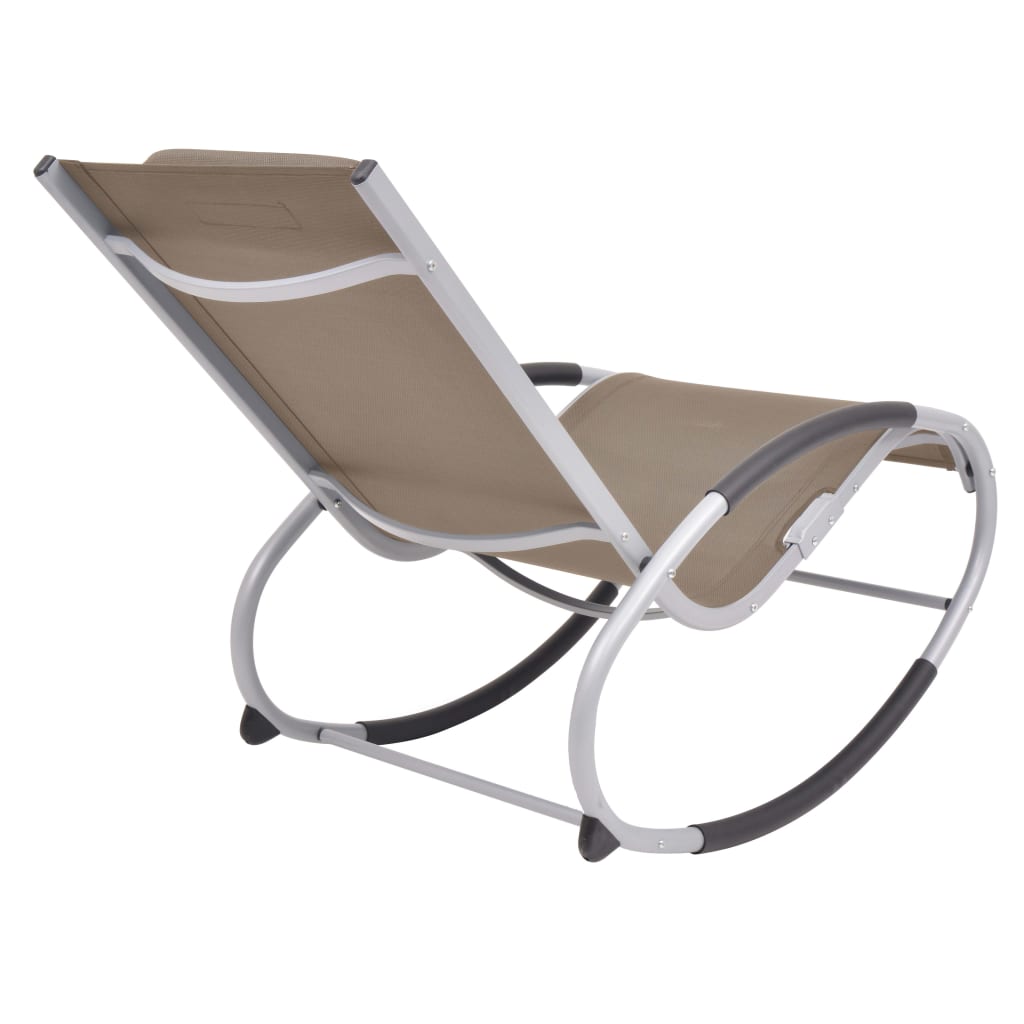 Outdoor Rocking Chair Taupe Textilene