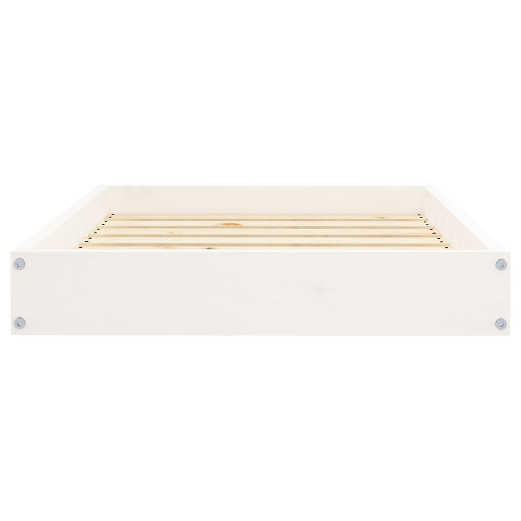 Dog Bed White 28.1"x21.3"x3.5" Solid Wood Pine