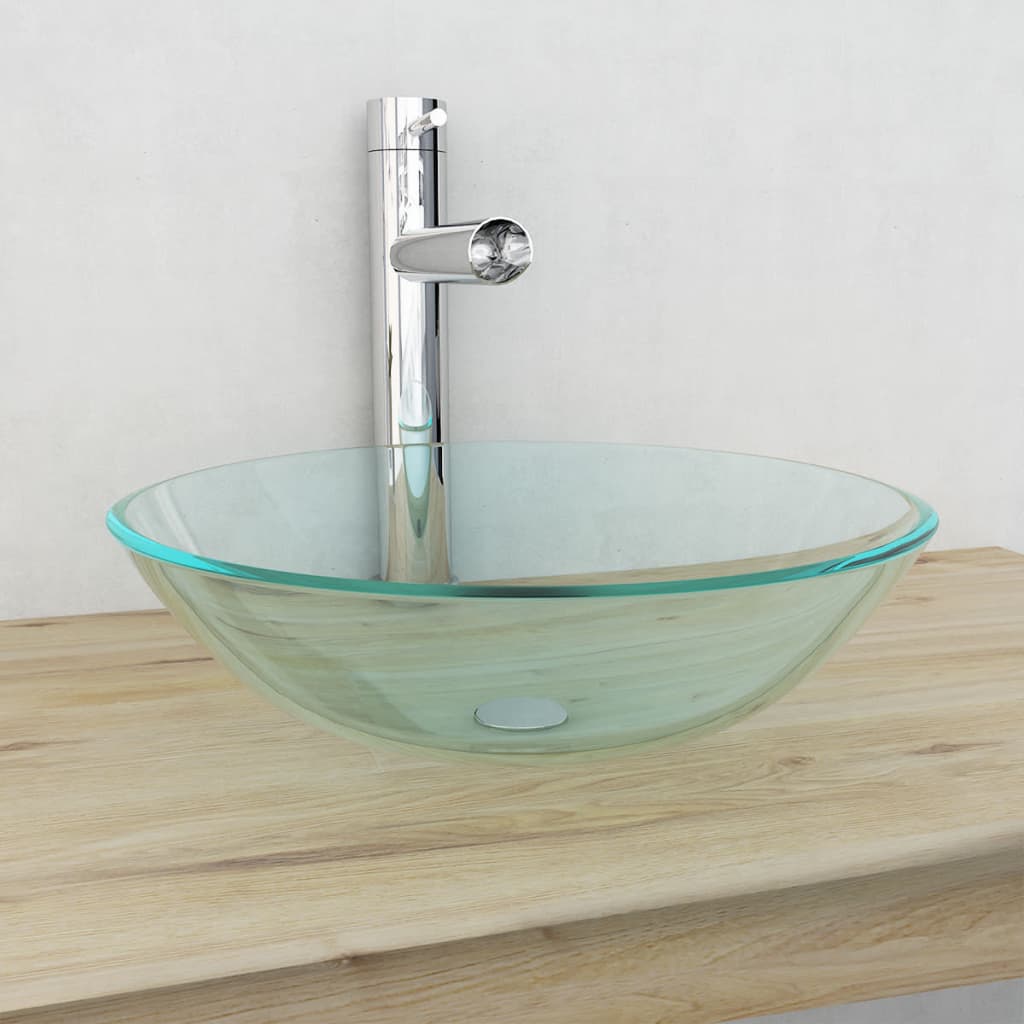 Basin Tempered Glass 16.5" Transparent