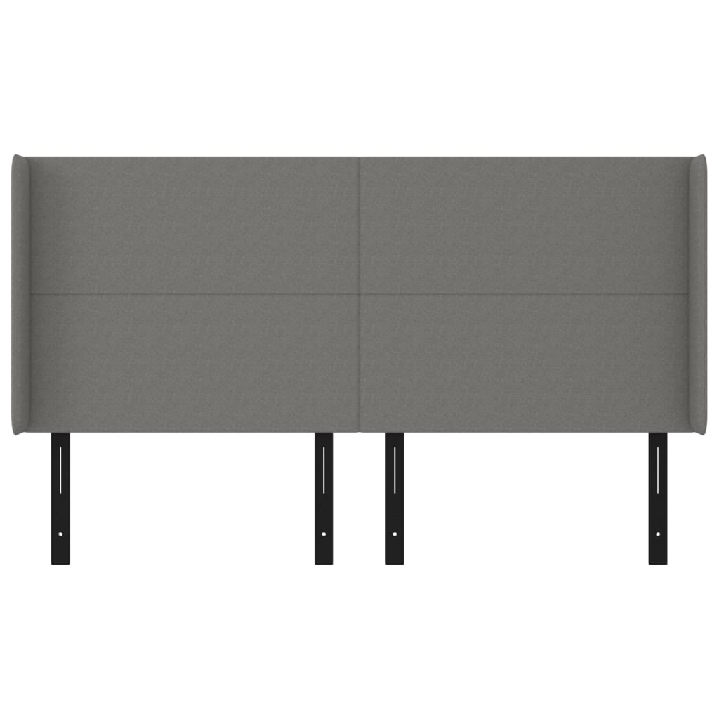 Headboard with Ears Dark Gray 64.2"x6.3"x46.5"/50.4" Fabric